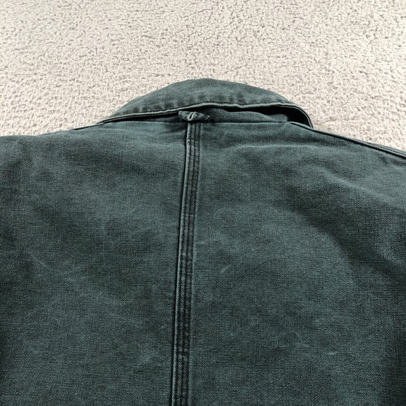 Vintage Carhartt Chore Barn Jacket Mens Extra Large Green Blanket Lined Canvas - Picture 10 of 14